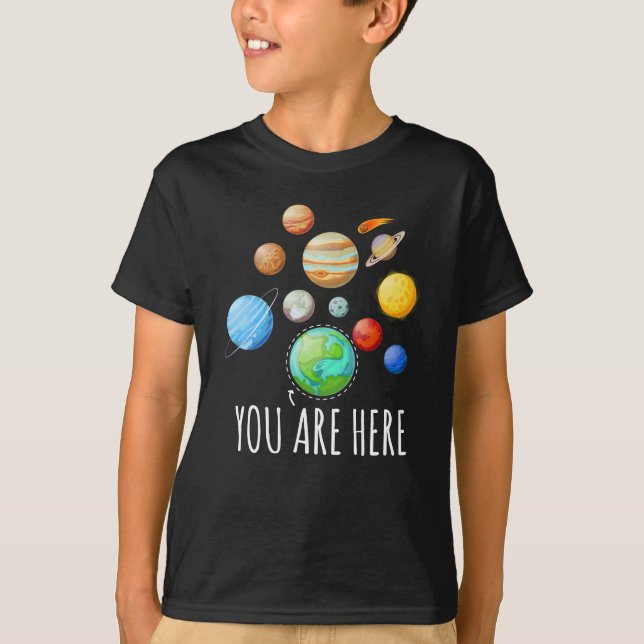 Camiseta Aquí Está El Espacio Astronauta Planeta (Anverso)