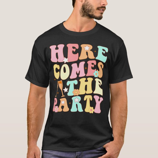 Camiseta Aquí Está La Matanza De La Fiesta Bride Groovy Bac (Anverso)