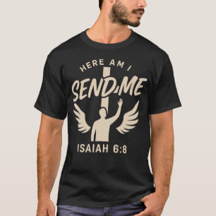 Camiseta Aquí Estoy Envíame Misión Cristiana Isaías 68 Bibl