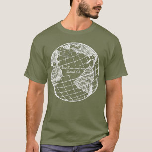 Camiseta Aquí estoy enviándome a Isaiah 68 cristiano misi