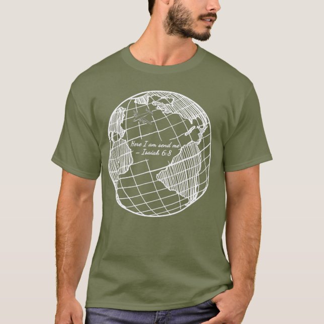 Camiseta Aquí estoy enviándome a Isaiah 68 cristiano mision (Anverso)