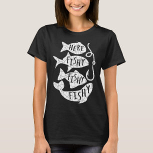 Camiseta Aquí Fish Fisher Gracioso Regalo Para Los Amantes