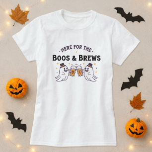 Camiseta Aquí para Boos&Brews Halloween Tee; cerveza fantas