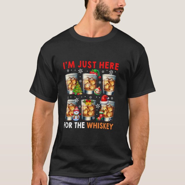 Camiseta Aquí Para El Grupo De Navidades De Whiskey (Anverso)