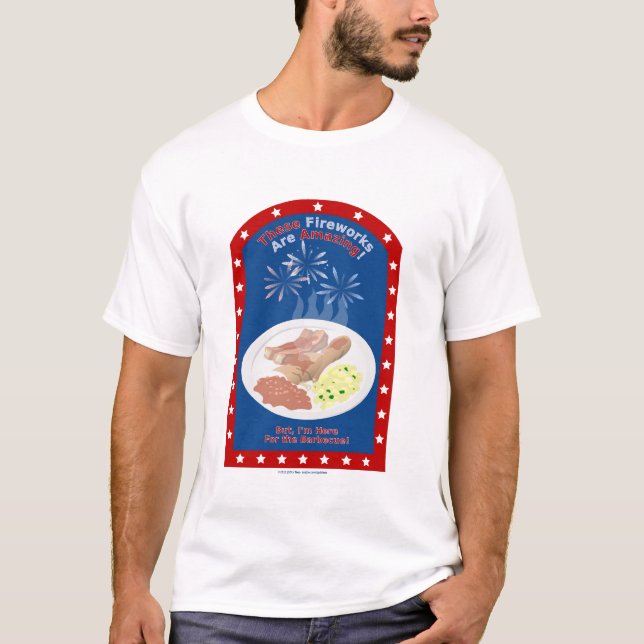 Camiseta Aquí para la barbacoa II (Anverso)