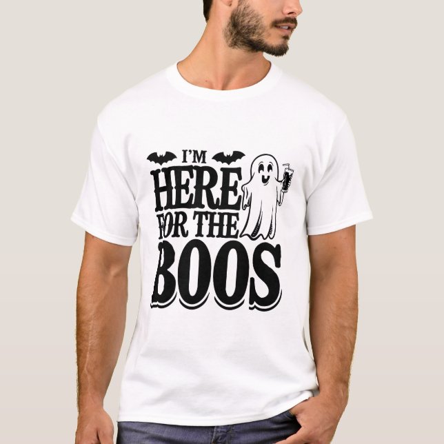 Camiseta Aquí para la Halloween de los Boos (Anverso)