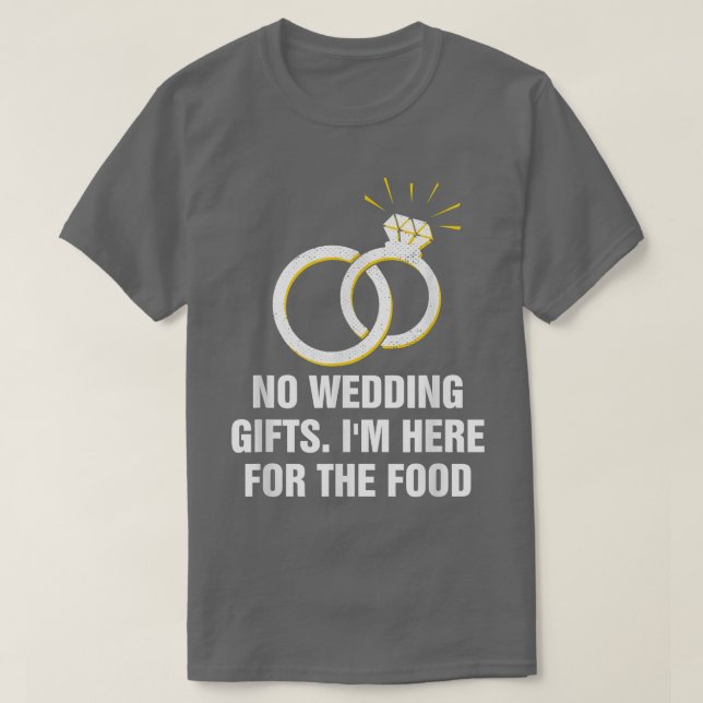 Camiseta Aquí para la novia invitada del Boda de comida y e (Diseño del anverso)