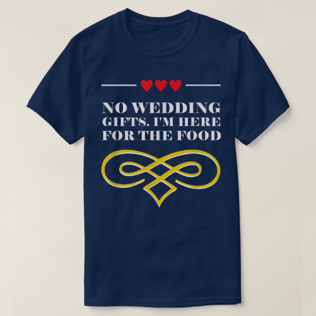 Camiseta Aquí para la novia invitada del Boda de comida y e (Diseño del anverso)