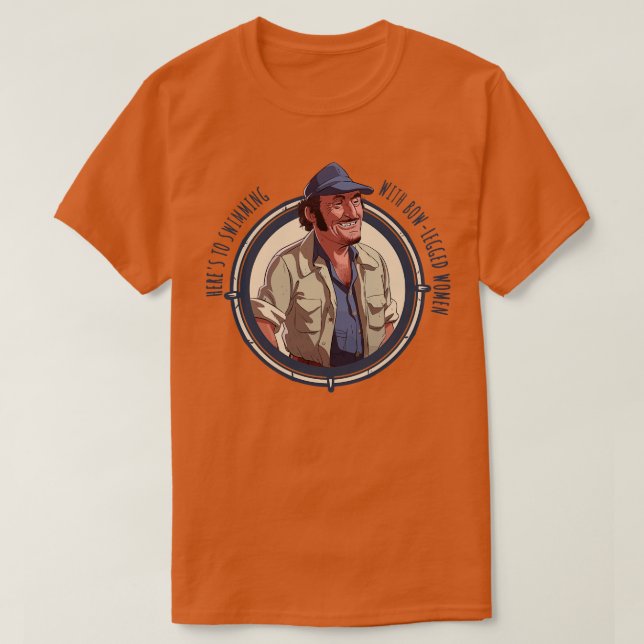 Camiseta Aquí Para Nadar Con Mujeres De BowLegged (Diseño del anverso)