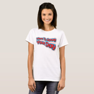 Camiseta Aquí para salvar tu día Cita divertida con texto r