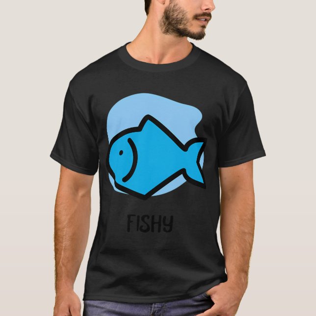 Camiseta Aquí Pez Azul (Anverso)