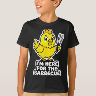 Camiseta Aquí por el pollo a la parrilla humor divertido de