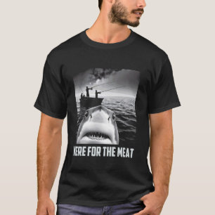 Camiseta Aquí por la carne - Divertida selfie de tiburón co