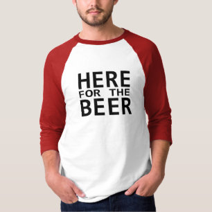 Camiseta Aquí por la cerveza tee de manga roja