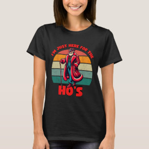 Camiseta Aquí por las chicas en Santa Xmas travieso inaprop