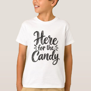 Camiseta Aquí por los Dulces Niños de Halloween Truco o T