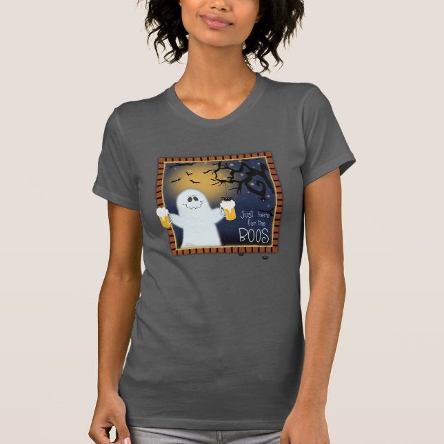 Camiseta Aquí te gusta la cerveza fantasma Boos Halloween (Anverso)