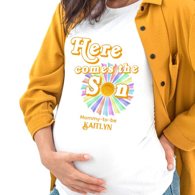 Camiseta Aquí Viene El Baby Shower De Los Niños Retro Son (Subido por el creador)