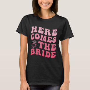 Camiseta Aquí Viene El Boda De Novias Bearer Groovy