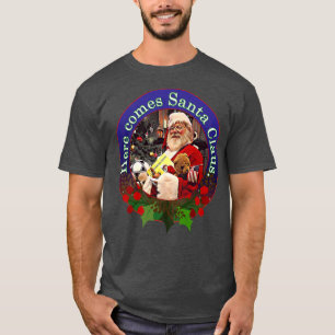 Camiseta Aquí viene el diseño de Santa Claus