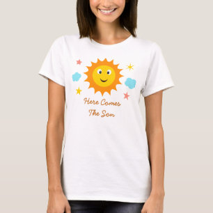 Camiseta Aquí viene el hijo sonriendo Ducha de bebé con sol
