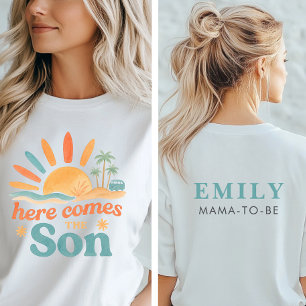 Camiseta Aquí Viene El Niño Baby Shower Mamá Para Ser