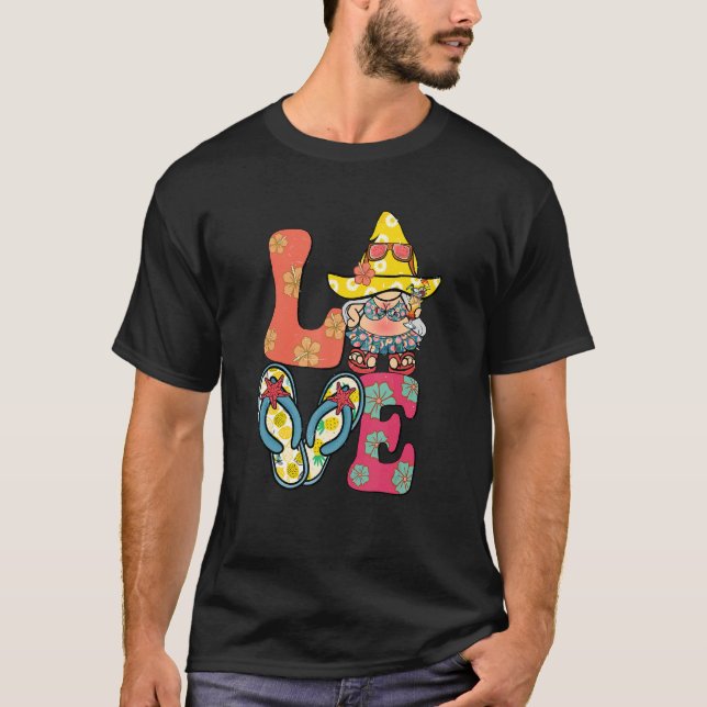 Camiseta Aquí Viene El Sol Amor Gnome Verano Retro Beach V (Anverso)