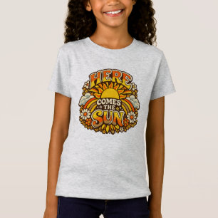 Camiseta Aquí viene el sol vintage floral naturaleza