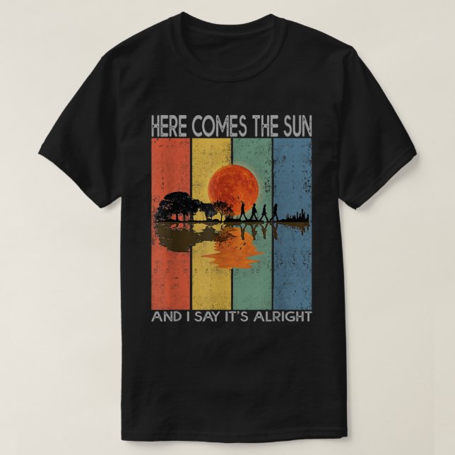Camiseta Aquí viene el sol y digo que está bien la guitarra (Diseño del anverso)