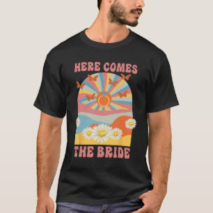 Camiseta Aquí viene la bachillerato retro hippie de los año