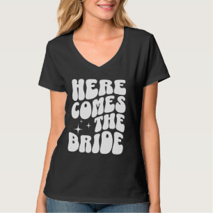 Camiseta Aquí viene la novia Groovy Bach Retro Bachelorett