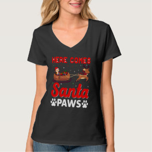 Camiseta Aquí viene Santa Claus Paws Funny Navidades Dog Pa