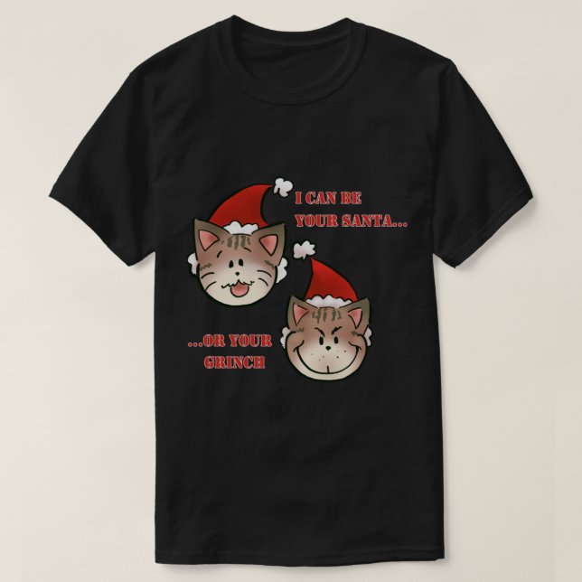 CAMISETA AQUÍ VIENE SANTA PAWS - DISEÑO DE PERRO POR NAVIDA (Diseño del anverso)