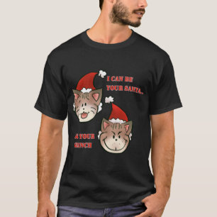 CAMISETA AQUÍ VIENE SANTA PAWS - DISEÑO DE PERRO POR NAVIDA