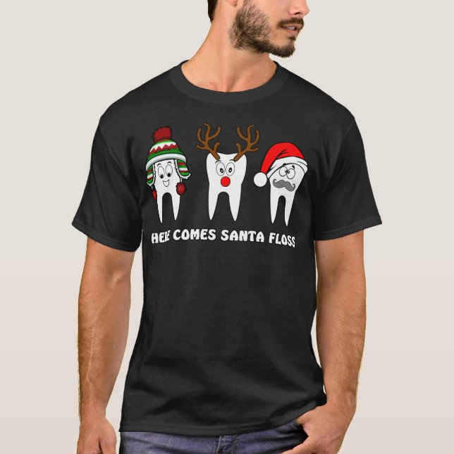 Camiseta Aquí vienen los dientes de Año Nuevo de los Navida (Anverso)