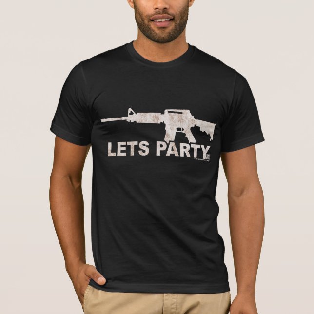 Camiseta AR15 deja blanco sucio del fiesta (Anverso)