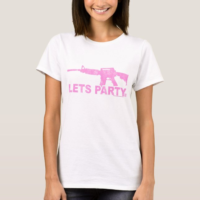 Camiseta AR15 rosado deja al fiesta llevado para mirar (Anverso)