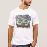 Camiseta ** AR23 Monet Lily Pads Pond Old Classic Painting<br><div class="desc">Monet clásico de CORTA MANGA de HOMBRES BLANCOS y estanque de nenúfares. El Monet Lilies / Lotus es un azul turquesa. Elegante y Enérgicamente Mejorado Diseño de Vintage Feminiano Romántico Ephemera Floral Artístico Único Creativo Moderno y Romántico. (BUSCAR AR23 para diseños similares) El es un Shabby Chic , Feminine Girly...</div>