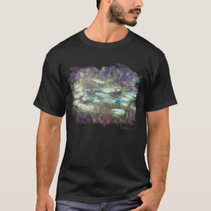 Camiseta ** AR23 Monet Lily Pads Pond Old Gold HandWritings