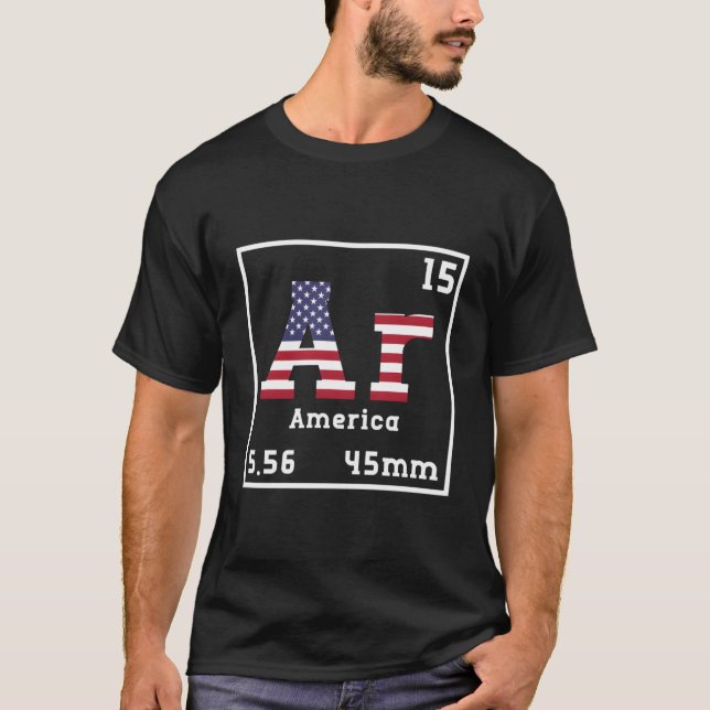 Camiseta Ar-15 América 556 45Mm Gracioso Sarcástico Pro 2º  (Anverso)