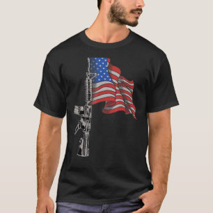 Camiseta AR-15 Asalto Rifle EEUU Bandera Gun - Amer perturb