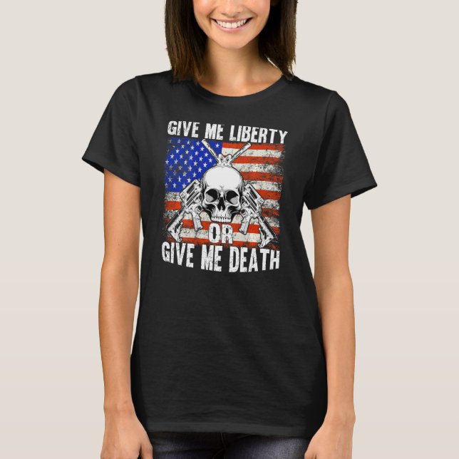 Camiseta AR-15 Dame Libertad O Muerte Calavera - Ar1 (Anverso)