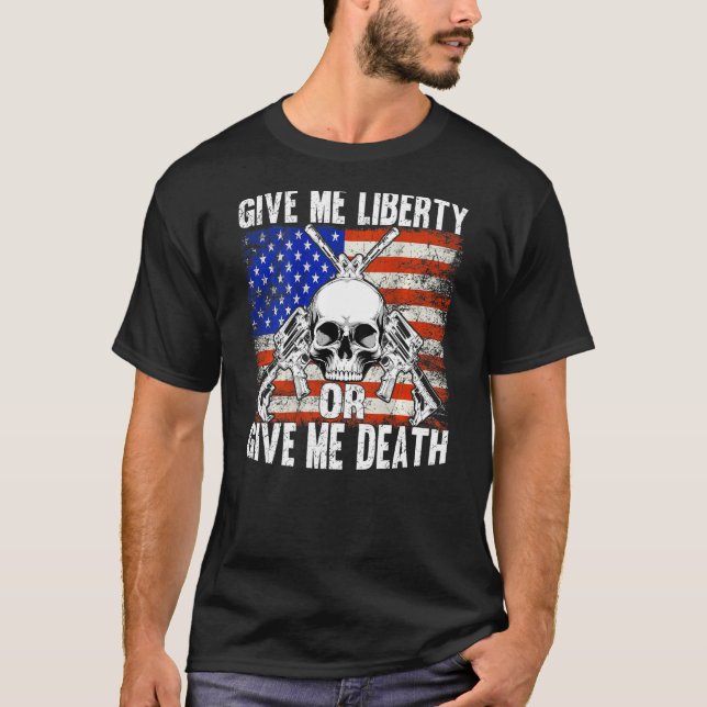 Camiseta AR-15 Dame Libertad O Muerte Calavera - Ar1 (Anverso)