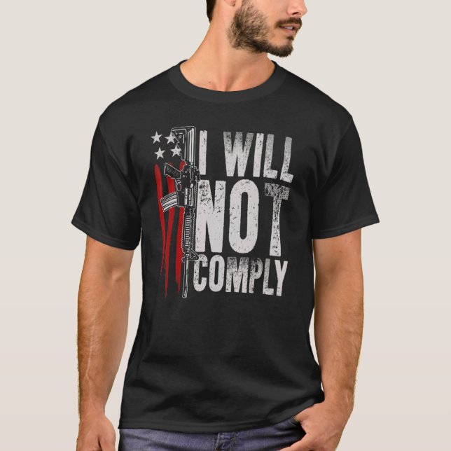 Camiseta Ar 15 Derechos de armas estadounidenses de bandera (Anverso)
