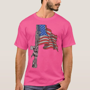Camiseta Ar-15 Rifle De Agresión Pabellón De Estados Unidos