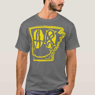 Camiseta AR Ojos Arkansas Grunge Cara sonriente Amarillo