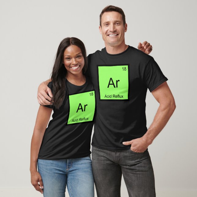Camiseta Ar - Reflujo Ácido Divertido Símbolo Elemento Quím (Unisexo)