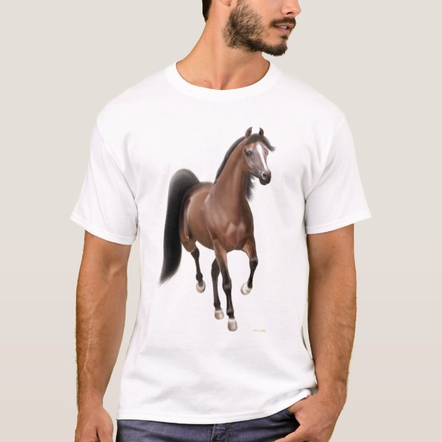 Camiseta árabe del caballo el trotar (Anverso)