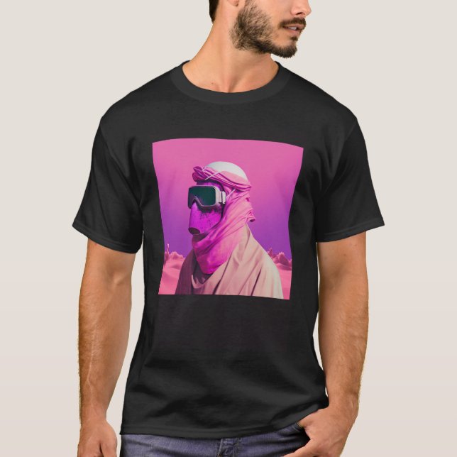 Camiseta Árabe enmascarado al estilo de la ola de vapor del (Anverso)