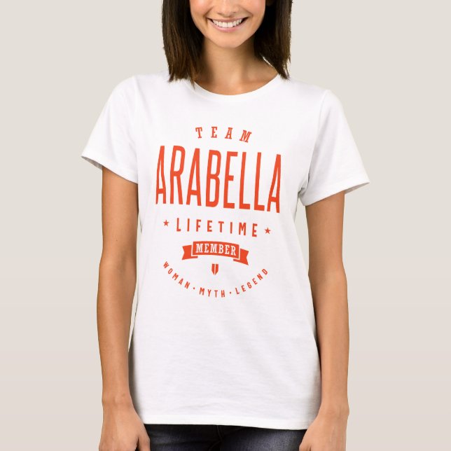 Camiseta Arabella Nombre Personalizado Regalo de Cumpleaños (Anverso)